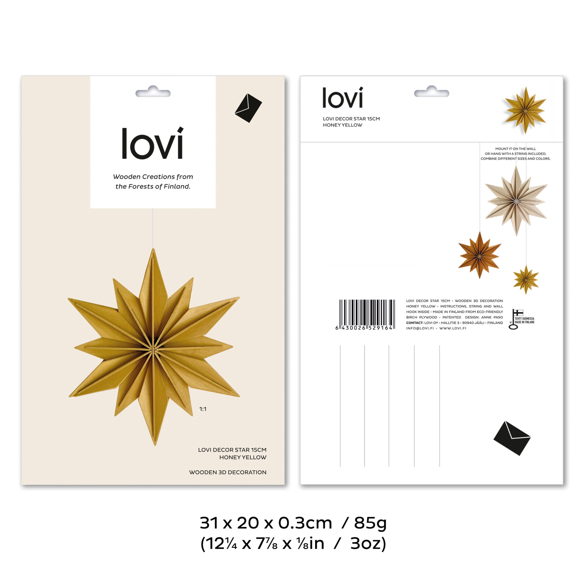 Lovi decor star 15 cm package