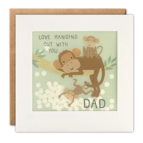 father's day monkeys card by james ellis