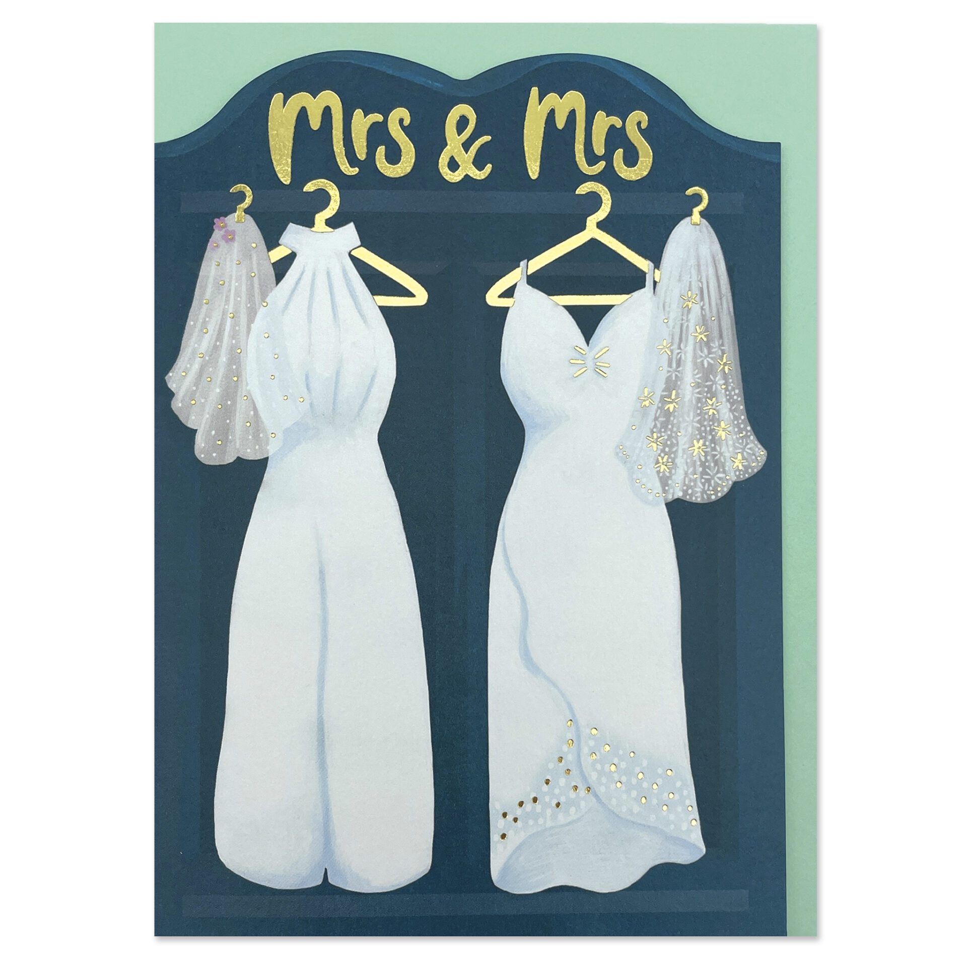 Mrs & Mrs wedding card by raspberry blossom