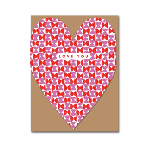 i love you pattern heart card by 1973