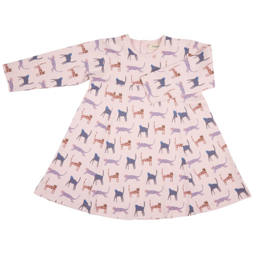 Skater dress cats pink by pigeon organics AW25