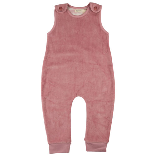 velour playsuit pink by pigeon organics aw25