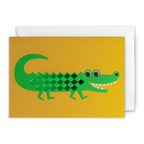 happy crocodile card by Lagom