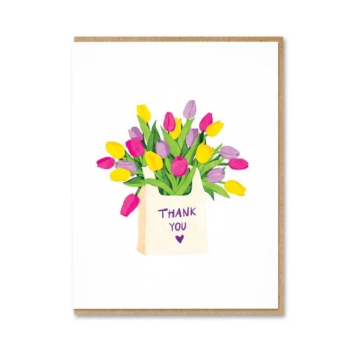thank you tulip bag card by 1973