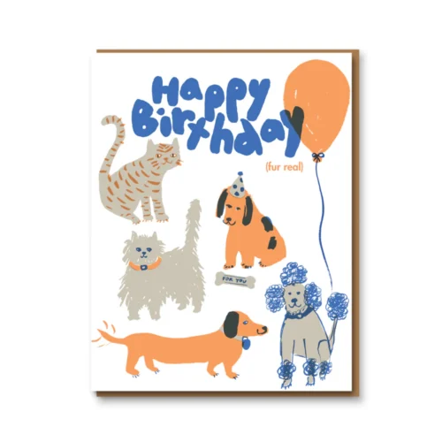 happy birthday fur real card by 1973