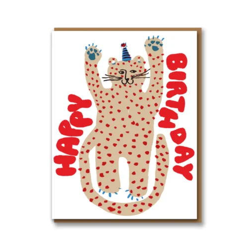 cheetah party birthday card by 1973