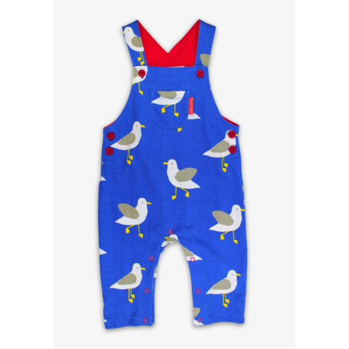 Organic Seagulls harbour dungarees blue by toby tiger