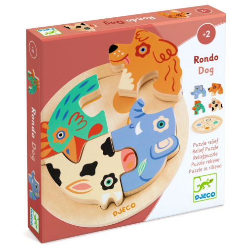 Djeco wooden puzzle rondo dog